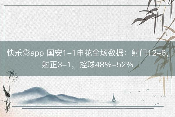 快乐彩app 国安1-1申花全场数据：射门12-6，射正3-