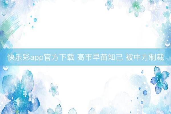快乐彩app官方下载 高市早苗知己 被中方制裁