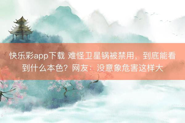 快乐彩app下载 难怪卫星锅被禁用，到底能看到什么本色？网友：没意象危害这样大
