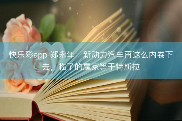 快乐彩app 郑永年：新动力汽车再这么内卷下去，临了的赢家等于特斯拉