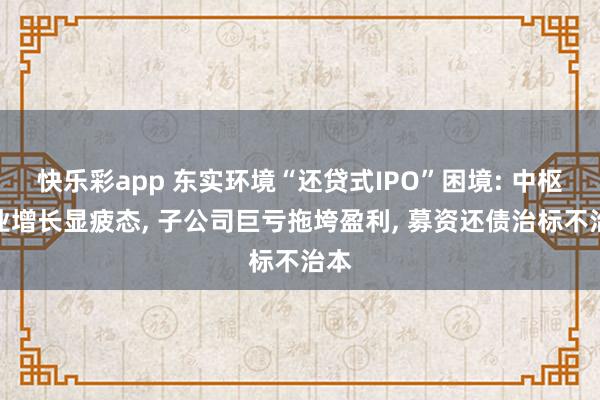 快乐彩app 东实环境“还贷式IPO”困境: 中枢主业增长显疲态， 子公司巨亏拖垮盈利， 募资还债治标不治本