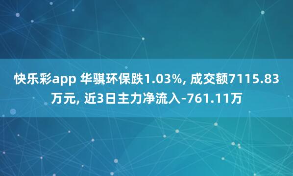 快乐彩app 华骐环保跌1.03%， 成交额7115.83万元， 近3日主力净流入-761.11万