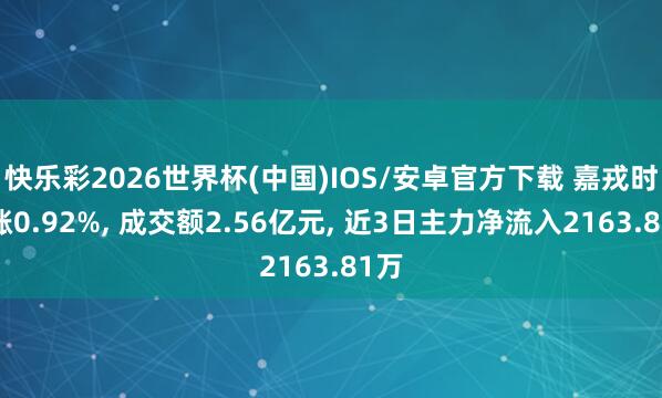 快乐彩2026世界杯(中国)IOS/安卓官方下载 嘉戎时代涨0.92%， 成交额2.56亿元， 近3日主力净流入2163.81万