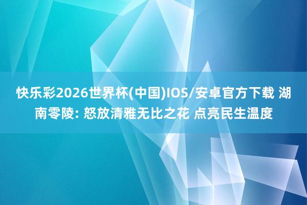 快乐彩2026世界杯(中国)IOS/安卓官方下载 湖南零陵: 怒放清雅无比之花 点亮民生温度