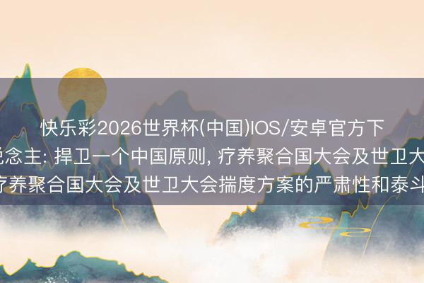 快乐彩2026世界杯(中国)IOS/安卓官方下载 驻荷兰使馆发言东说念主: 捍卫一个中国原则， 疗养聚合国大会及世卫大会揣度方案的严肃性和泰斗性