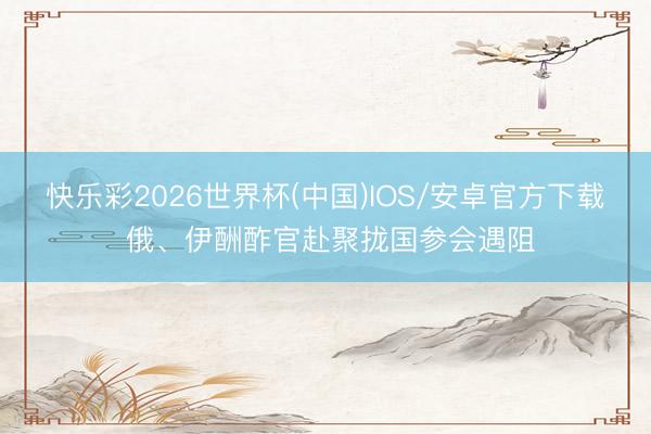 快乐彩2026世界杯(中国)IOS/安卓官方下载 俄、伊酬酢官赴聚拢国参会遇阻