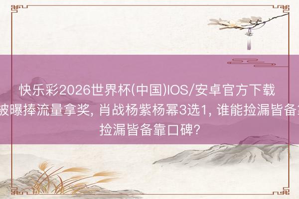 快乐彩2026世界杯(中国)IOS/安卓官方下载 白玉兰被曝捧流量拿奖， 肖战杨紫杨幂3选1， 谁能捡漏皆备靠口碑?