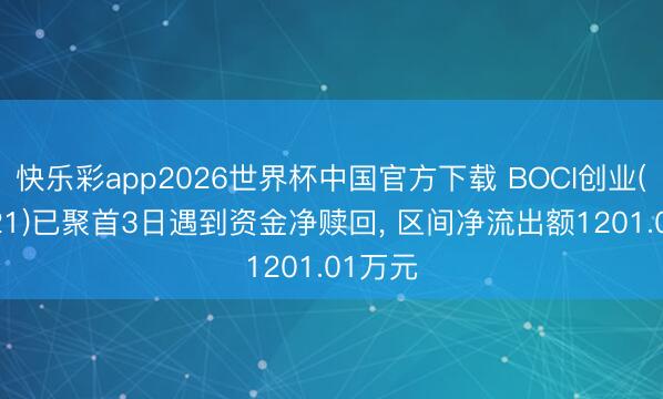 快乐彩app2026世界杯中国官方下载 BOCI创业(159821)已聚首3日遇到资金净赎回， 区间净流出额1201.01万元